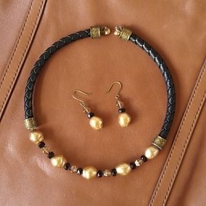 Chicos Choker and Earrings Set